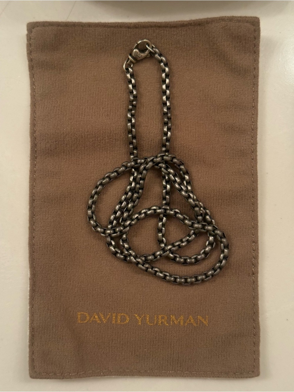 David Yurman Cable Box Chain Necklace in Titanium